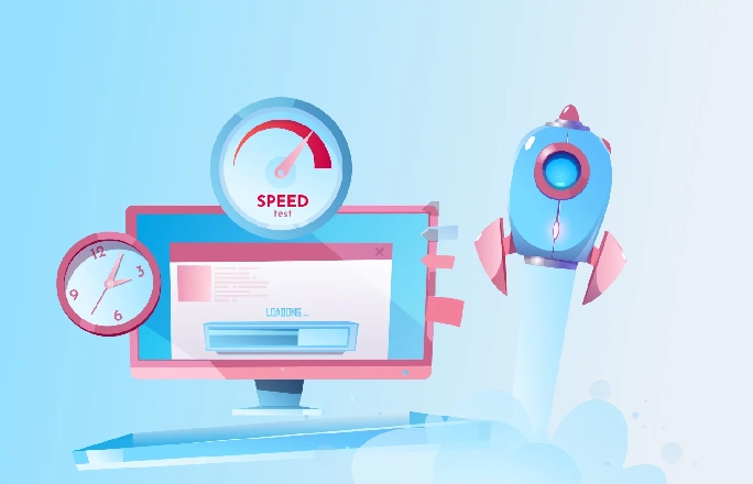 Website performance analysis dashboard showing speed improvements